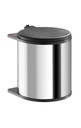 BOTE BASURERO BIG BOX DE 15 L, REDONDO Ø 284 MM, ACERO CROMADO, TAPA CAFÉ