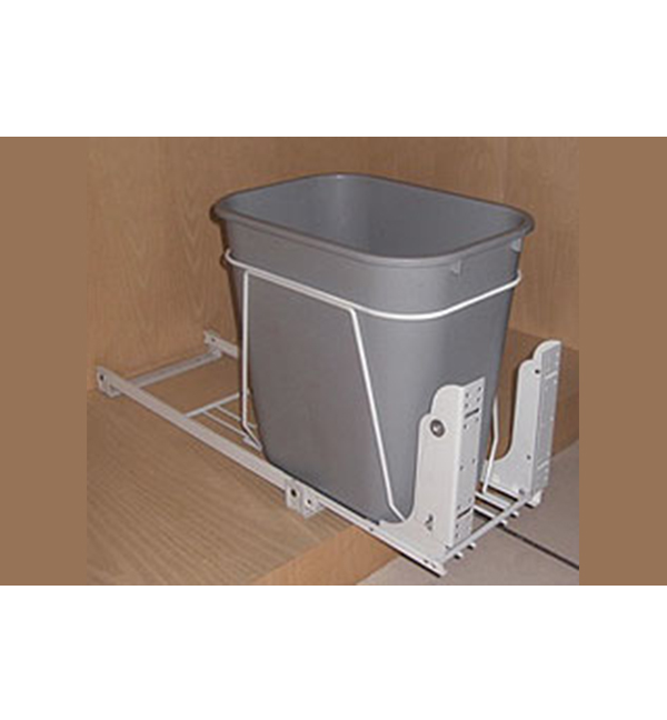BOTE BASURERO EXTRAÍBLE SMART DE PVC, PARA GABINETE DE 300 MM, COLOR GRIS.