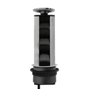 MULTICONTACTO EXTRAÍBLE DE TORRE EVOLINE PORT SOBRE CUBIERTA, 3 SOCKETS, ACABADO INOX MATE