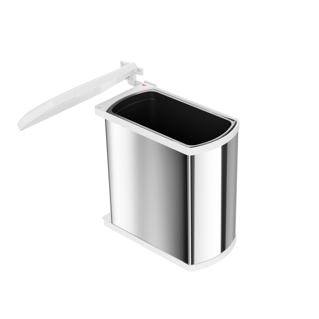 BOTE BASURERO UNO HAILO DE 18 L PARA GABINETE DE 450 MM, INOX/BLANCO