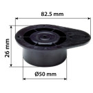 [327.218] BASE OVALADA SIN TAQUETE EXPANSOR PARA PATA DE ZOCLO MOD 31, DIAM. 15 MM PARA ATORNILLAR