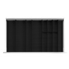 SET ORGANIZADOR CUBERTERO LINIQ PARA CAJÓN CON ANCHO DE 700-900 MM, ACABADO FRESNO NEGRO