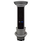 [355.160] MULTICONTACTO DE TORRE PULL, 2 SOCKETS + 2 PUERTOS ETHERNET, ACABADO ALUMINIO ANODIZADO