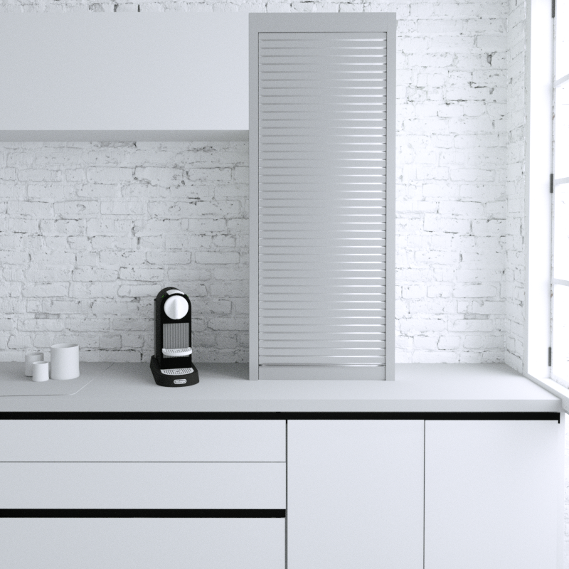 [325.160] Z SMARTLIFT RECORD: PERSIANA PARA GABINETE DE COCINA (Aluminio metálico / 600 mm / 1500 mm)