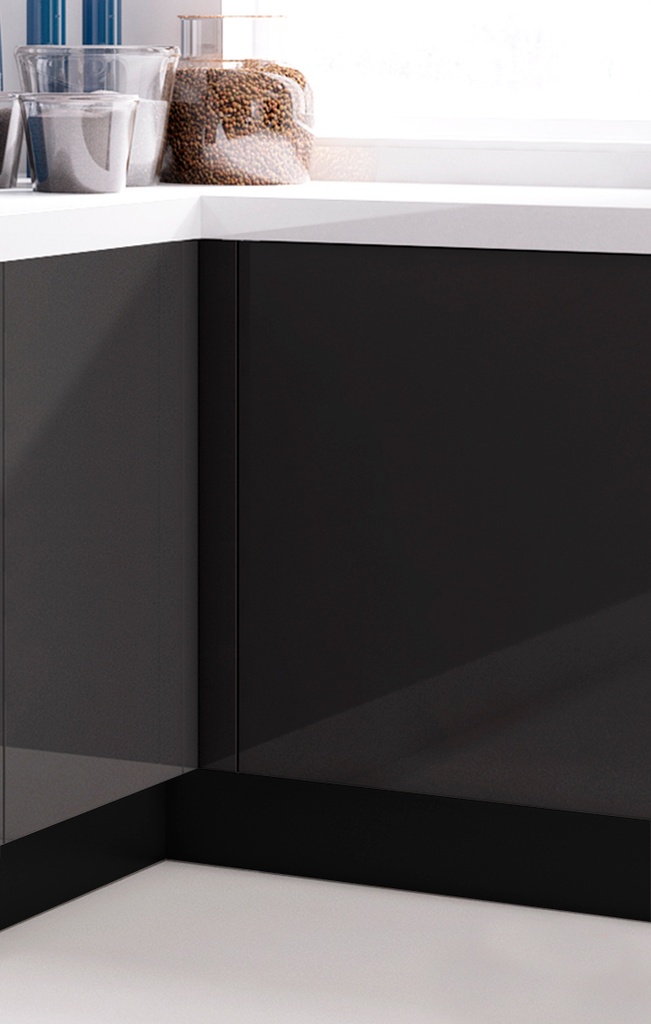 ZOCLO FUTURE PARA GABINETES DE COCINA, ACABADO NEGRO INGO