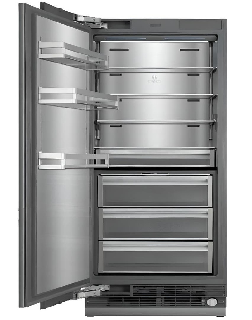 BENESSI CONGELADOR EMPOTRABLE 36" CON FABRICADOR DE HIELOS Y PANEL PERSONALIZABLE