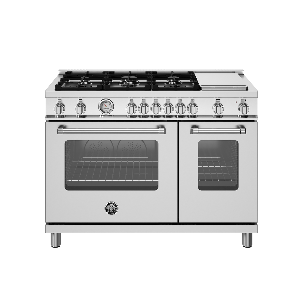 ESTUFA A GAS MASTER SERIES BERTAZZONI 48 PULGADAS ACERO 6 ZONAS