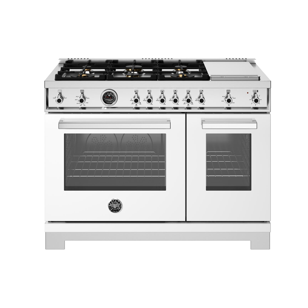 ESTUFA PROFESIONAL BERTAZZONI 48 PULGADAS, 6 QUEMADORES DE GAS Y PLANCHA