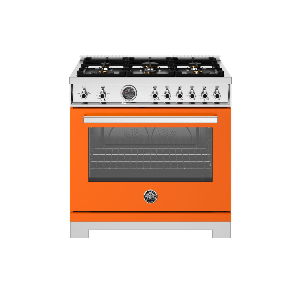 [PRO366BCFGMART] ESTUFA PROFESIONAL BERTAZZONI DE 36 PULGADAS: GAS, 6 QUEMADORES DE LATÓN
