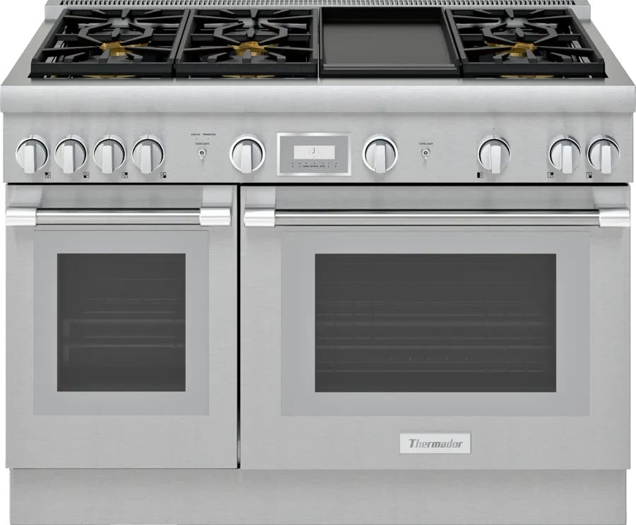 [P-PRG486WDH] ESTUFA TERMADOR SERIE PRO HARMONY 48 PULGADAS ACERO INOXIDABLE 6 QUEMADORES Y PLANCHA