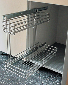 CANASTILLAS EXTRAÍBLES PARA GABINETE INFERIOR DE FREGADERO, MEDIDA 217 X 470 X 420 MM