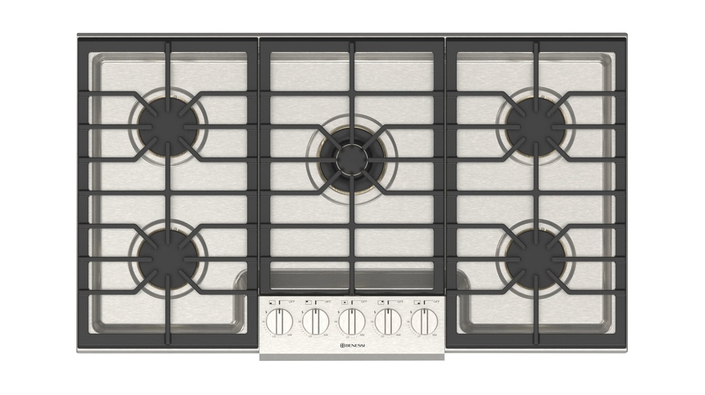 [BKCT36PRO] PARRILLA EMPOTRABLE A GAS BENESSI 36" 5 QUEMADORES ACERO