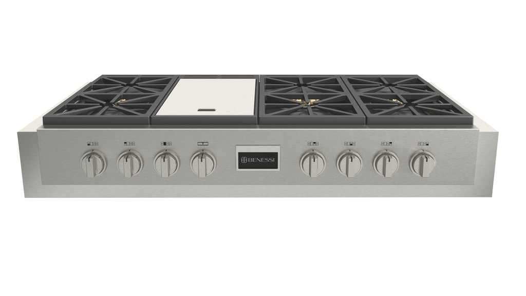 [BKRT48PRO] PARRILLA EMPOTRABLE A GAS BENESSI 48" PROFESIONAL 6 QUEMADORES Y PLANCHA