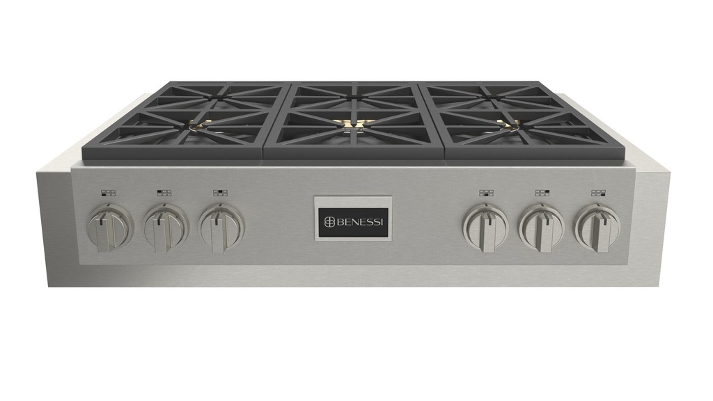 [BKRT36PRO] PARRILLA PROFESIONAL A GAS BENESSI 36 PULGADAS CON 6 QUEMADORES
