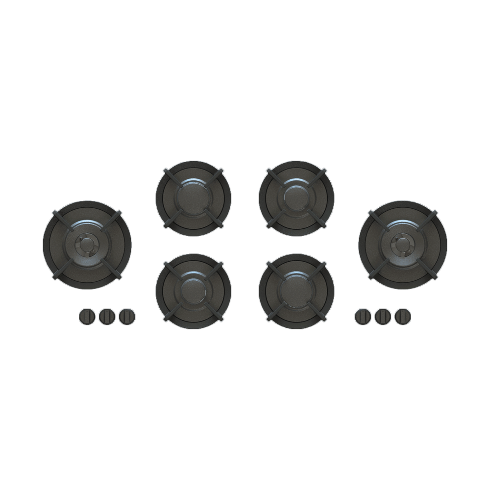 [71.05.05.124] PARRILLA PROFESIONAL FOESSA 6 QUEMADORES GAS LP CONTROLES FRONTALES