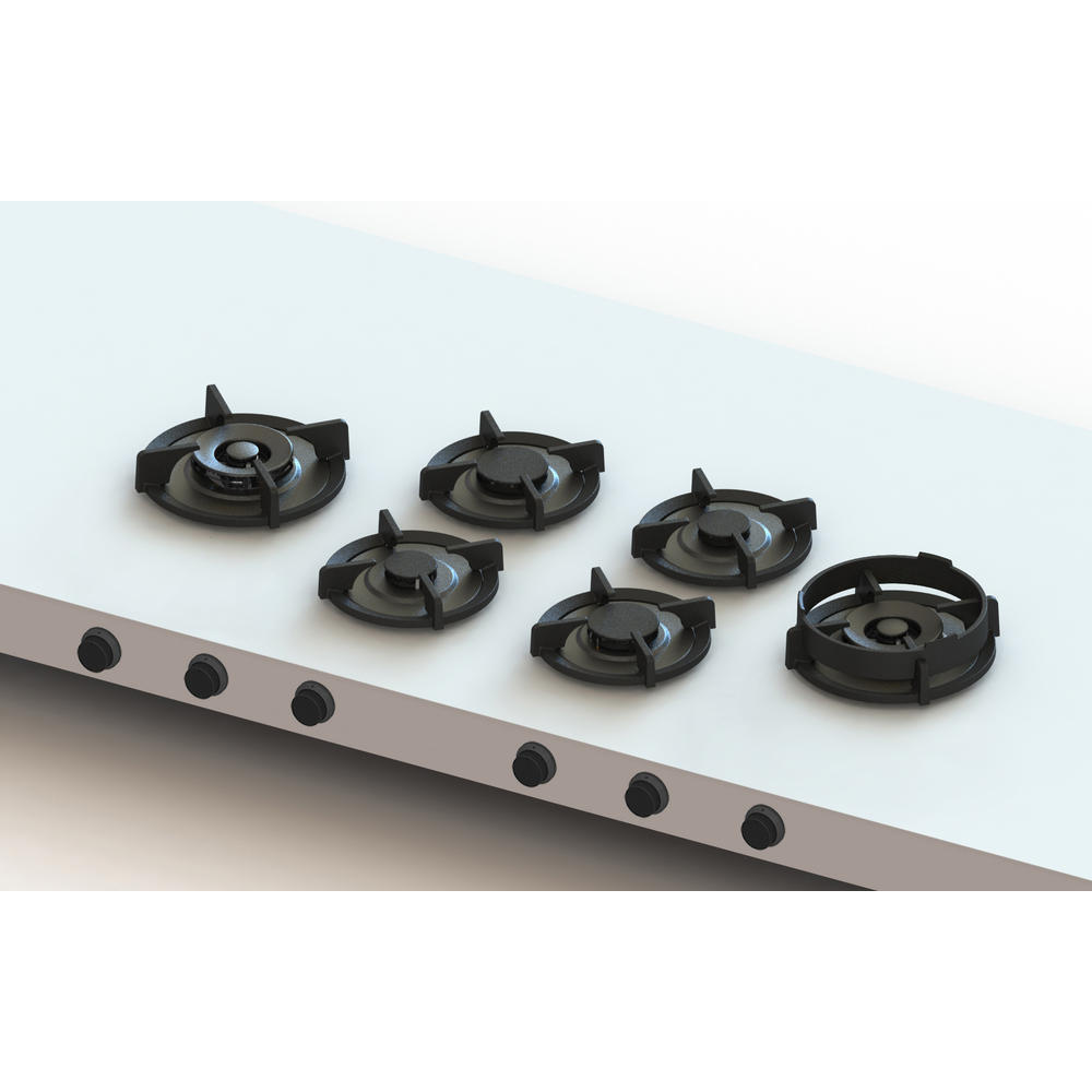[52.01.04.124] PARRILLA DE GAS FOESSA NEGRA 6 QUEMADORES ELÉCTRICA 220V CONTROLES SUPERIORES