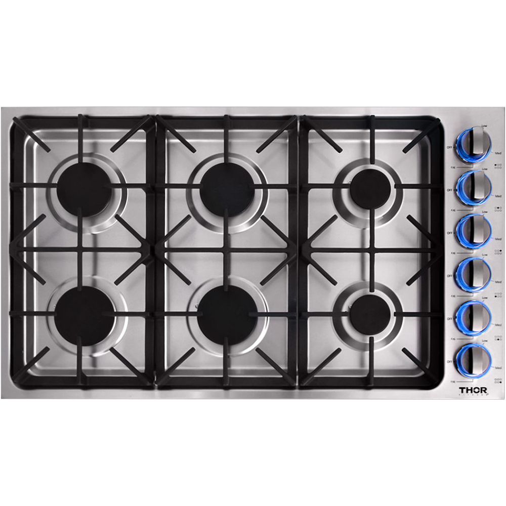 [TGC3601] PARRILLA DE GAS THOR DE 36 PULGADAS CON 6 QUEMADORES Y KIT LP