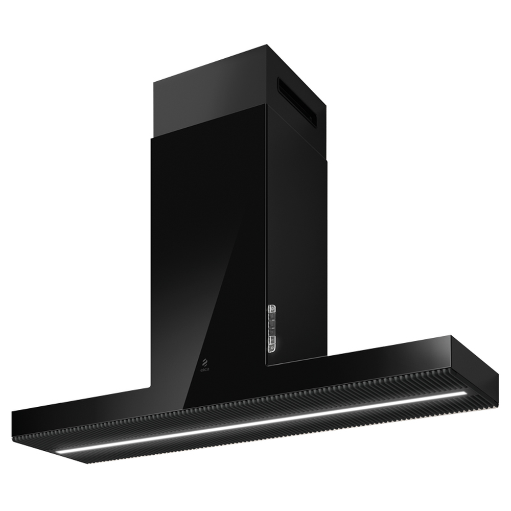 CAMPANA DE ISLA ELICA HAIKU IS NEGRO 120CM CONVERTIBLE 600 CFM