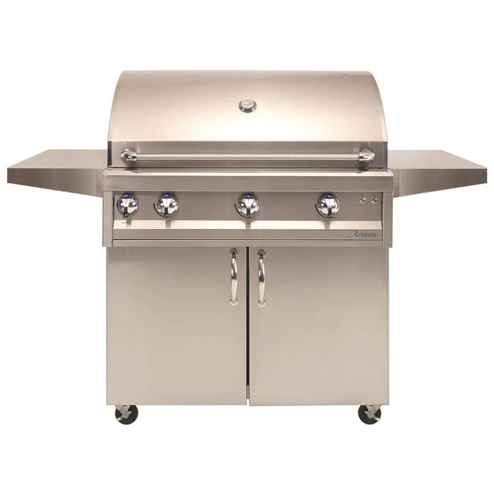 [ARTP36CLP] ASADOR A GAS DE 3 QUEMADORES CON ASADOR GIRATORIO Y LUZ + CARRO