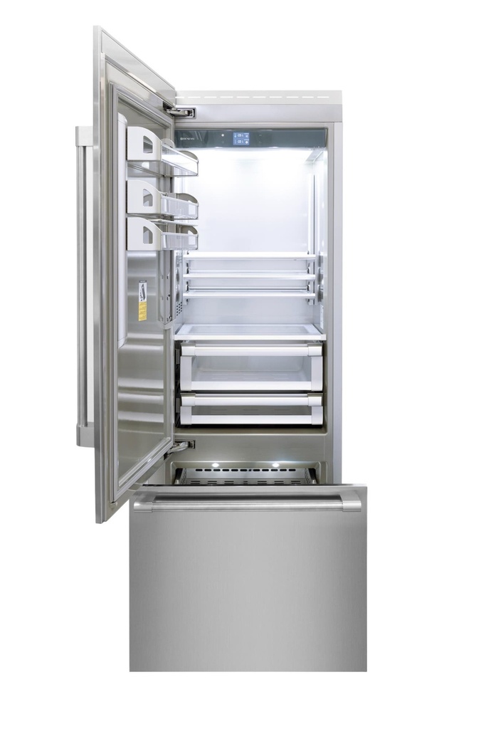 [BKFRZ30SSL] REFRIGERADOR CON CONGELADOR INFERIOR BENESSI 30" ACERO, APERTURA IZQUIERDA