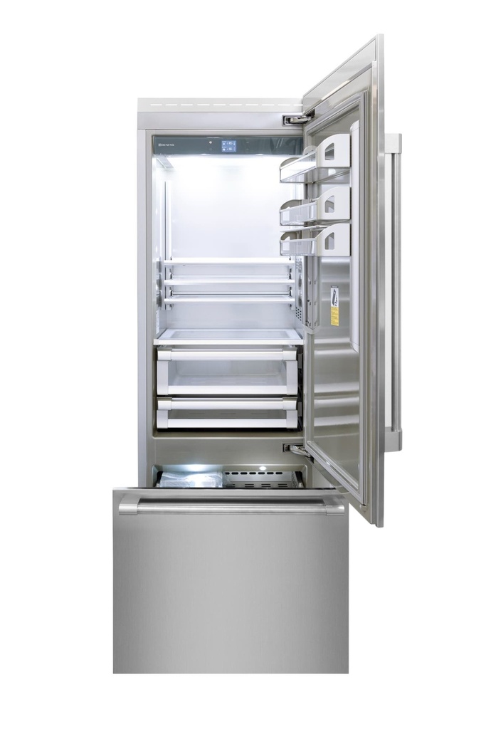 [BKFRZ30SSR] REFRIGERADOR CONGELADOR BENESSI 30" MONTAJE INFERIOR ACERO INOXIDABLE