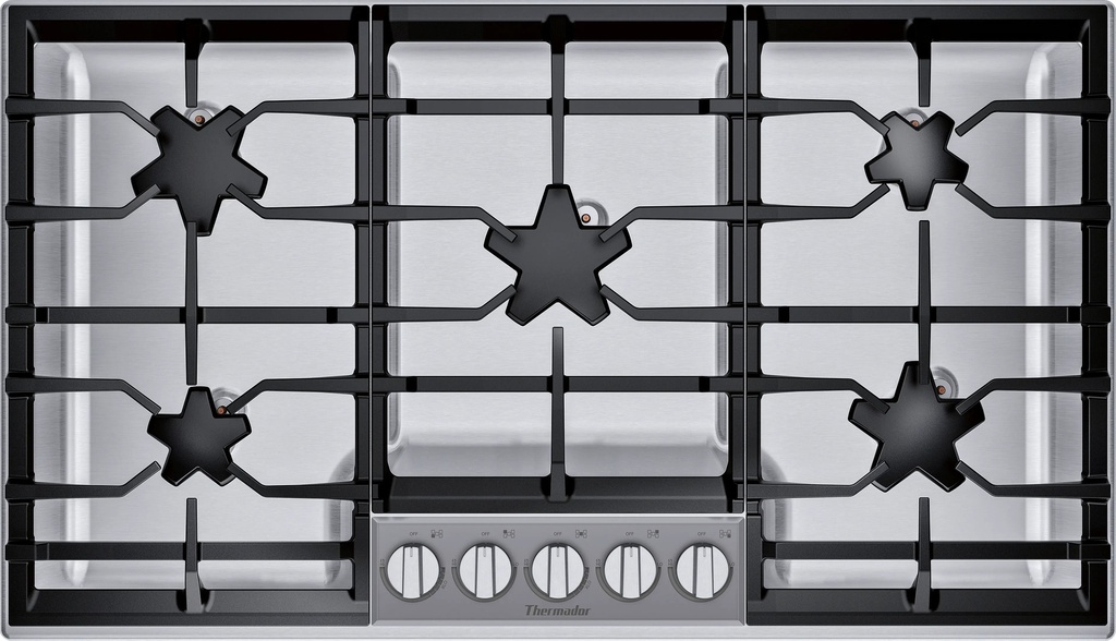 [P-SGSXP365TS] PARRILLA DE GAS EMPOTRABLE THERMADOR MASTERPIECE 36 PULGADAS 5 QUEMADORES ACERO INOXIDABLE