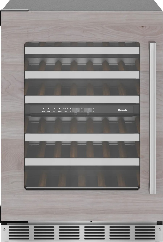 [P-T24UW905LP] CAVA DE VINO PUERTA CRISTAL THERMADOR ABRE IZQUIERDA