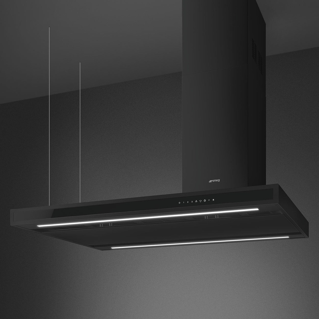 [KLTI12L4MB] CAMPANA DE ISLA 120 CM NEGRO MATE