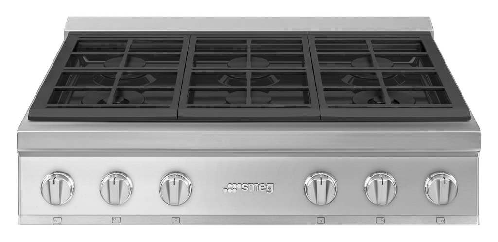 [RTU366GX] PARRILLA DE GAS 6 QUEMADORES SOBRE ENCIMERA ACERO INOX