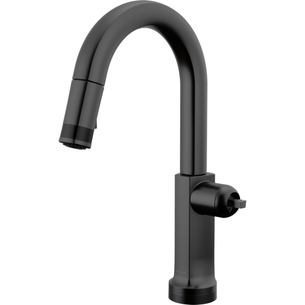 GRIFO DE COCINA BRIZO KINTSU® SMARTTOUCH® CON ROCIADOR EXTRAÍBLE CURVO, NEGRO MATE
