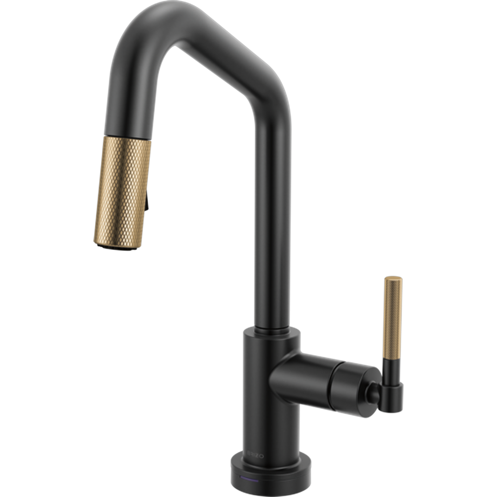 GRIFO DE COCINA BRIZO LITZE SMARTTOUCH MATE CON BOQUILLA EN ÁNGULO Y MANIJA MOLETEADA