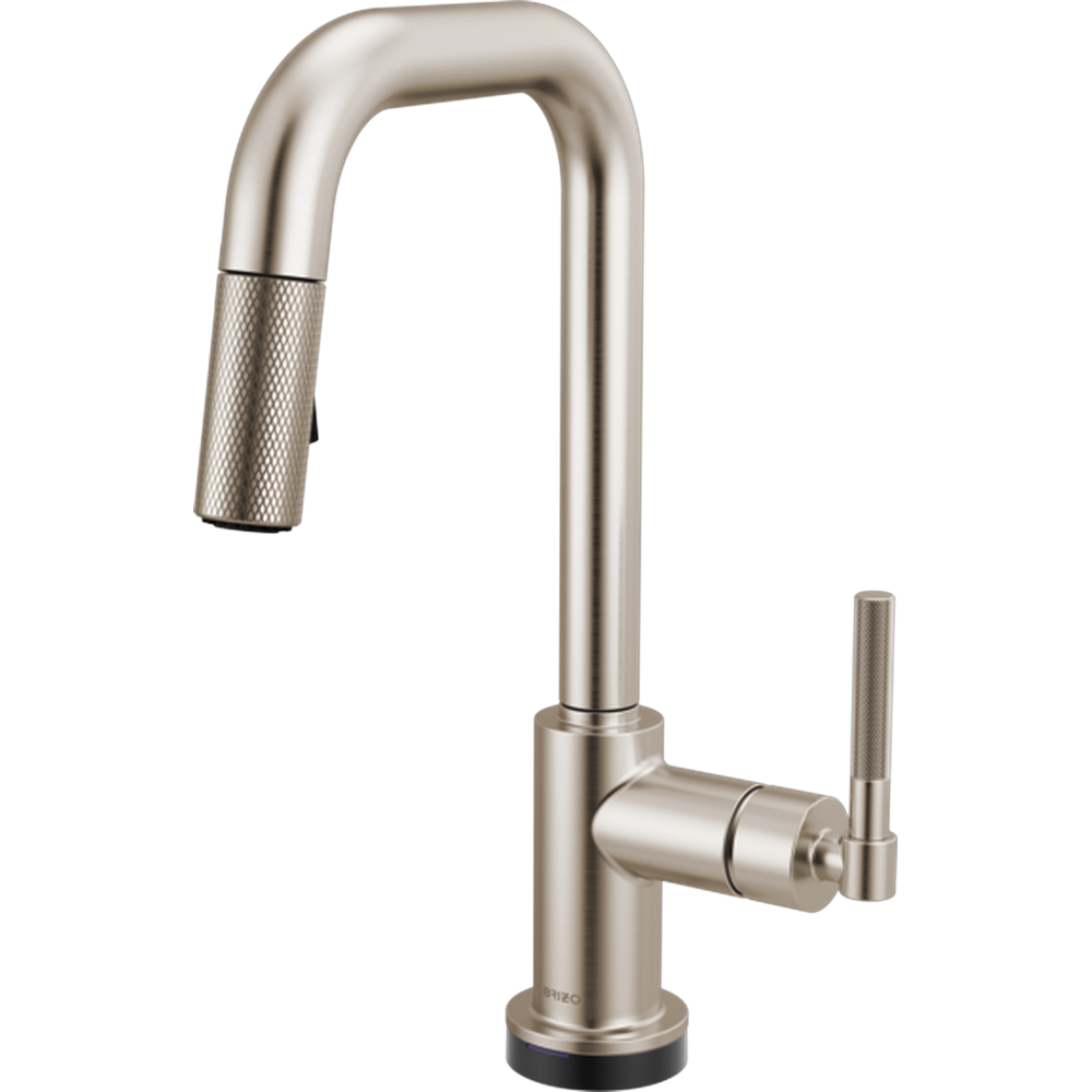 [64953LF-SS] GRIFO DE COCINA BRIZO LITZE INTELIGENTE EXTENSIBLE BOQUILLA CUADRADA MANGO MOLETEADO ACERO INOXIDABLE