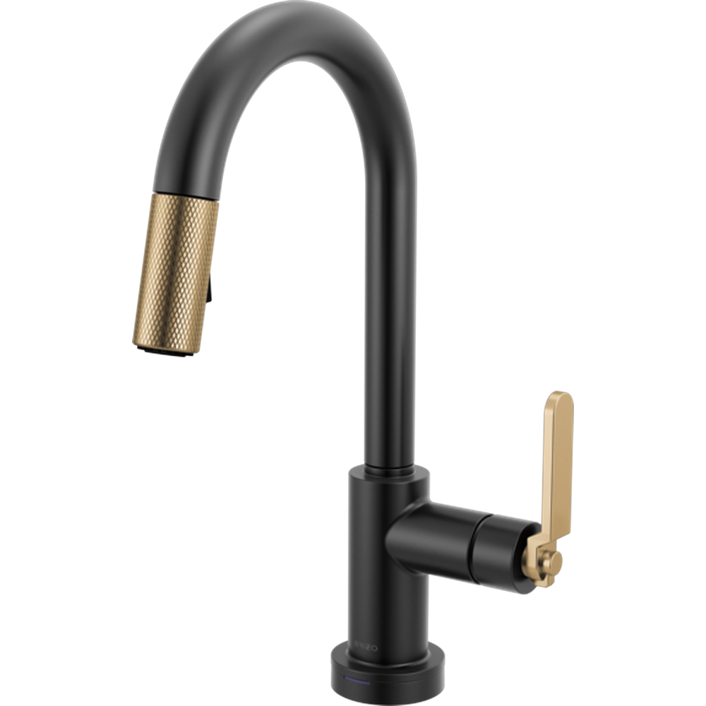 [64944LF-BLGL] GRIFO DE COCINA BRIZO LITZE SMARTTOUCH CAÑO CURVO MANGO INDUSTRIAL DORADO MATE