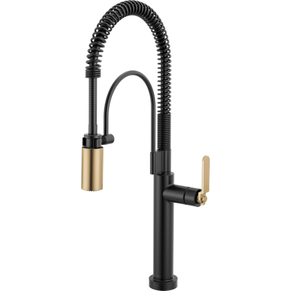 GRIFO DE COCINA SEMI-PROFESIONAL BRIZO LITZE SMARTTOUCH CON MANIJA INDUSTRIAL DORADO
