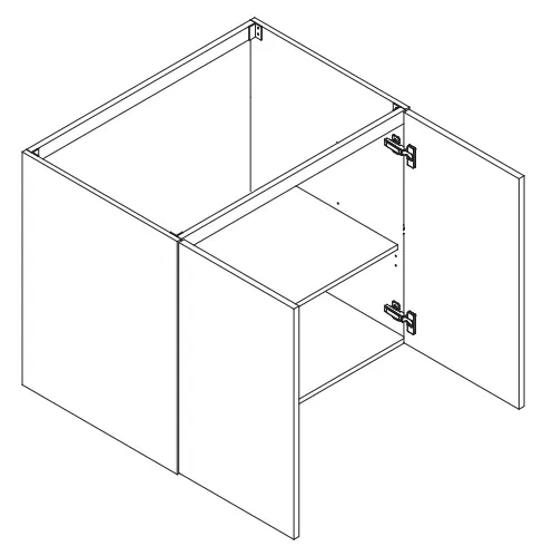 Mueble Bajo Dos Puertas  Empotre Parrilla (Ancho Mueble 80 cm)