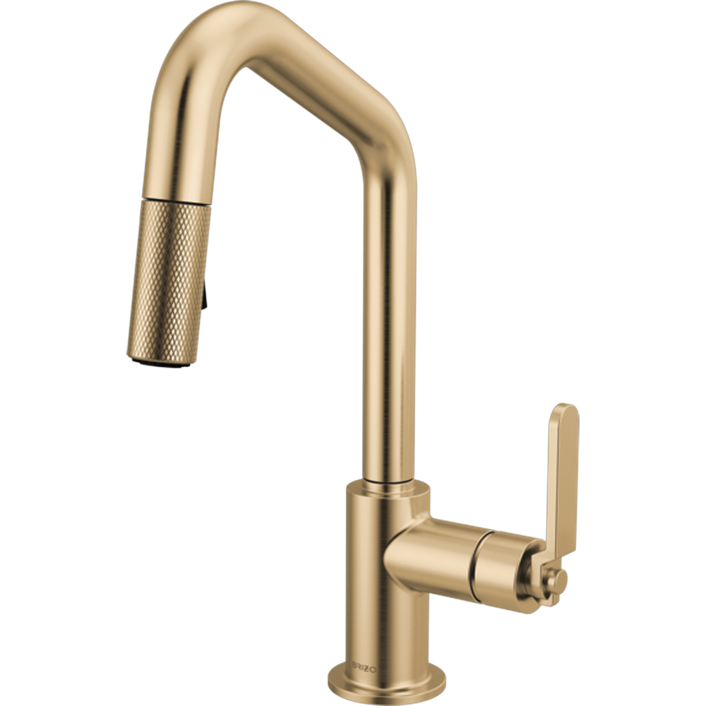 GRIFO DE PREPARACIÓN MONOMANDO LITZE® LUXE GOLD CON CAÑO ANGULADO Y MANILLA INDUSTRIAL