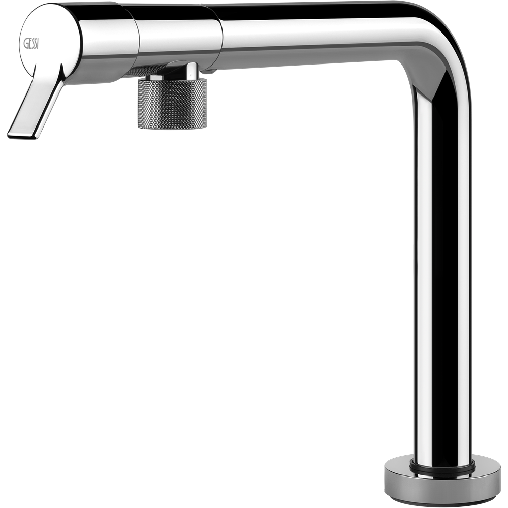 MEZCLADOR COCINA GESSI NEGRO PVD CAÑO GIRATORIO