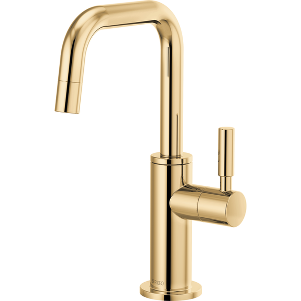 GRIFO DE BEBIDAS BRIZO SOLNA DE BOCA CUADRADA PULIDO DORADO PARA COCINA