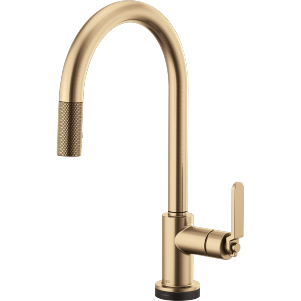 GRIFO MONOMANDO COCINA BRIZO LITZE SMARTTOUCH CAÑO CURVO DORADO