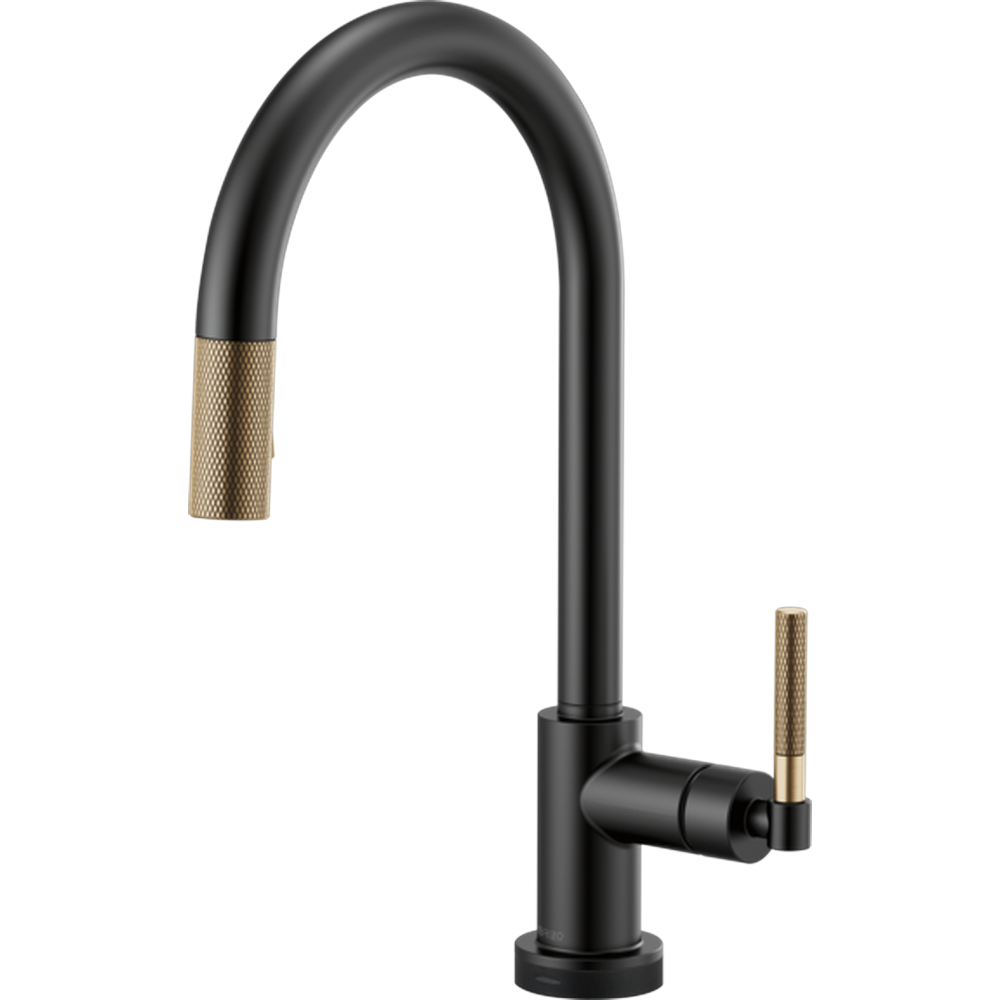 GRIFO DE COCINA BRIZO LITZE SMARTTOUCH NEGRO CON MANIJA ESTRIADA