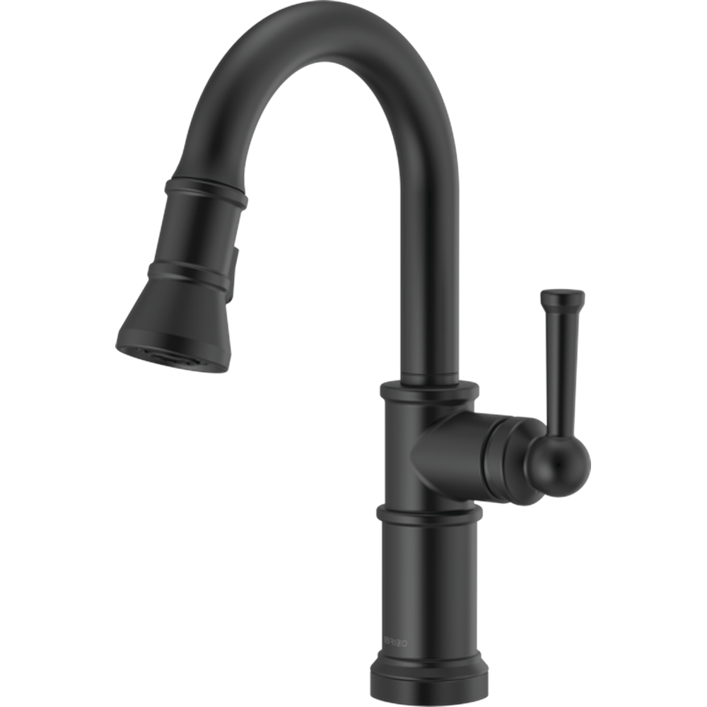 GRIFO DE COCINA BRIZO ARTESSO MONOMANDO ALTO RETRÁCTIL NEGRO MATE