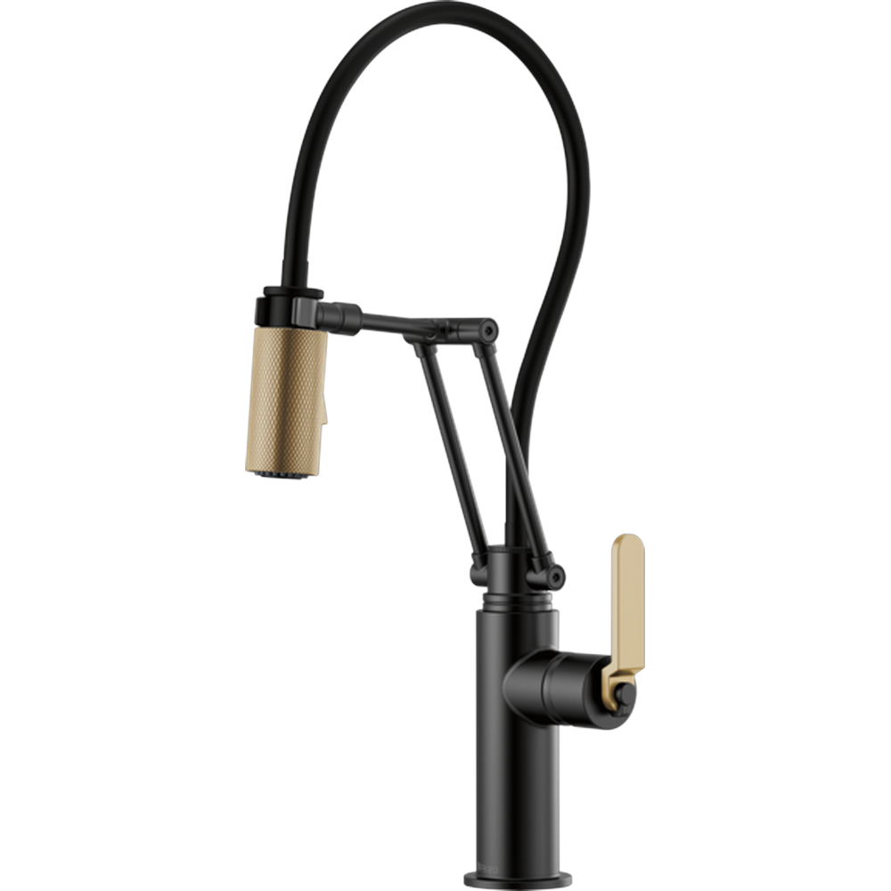GRIFO DE COCINA NEGRO BRIZO LITZE INDUSTRIAL PULL-DOWN ARTICULADO