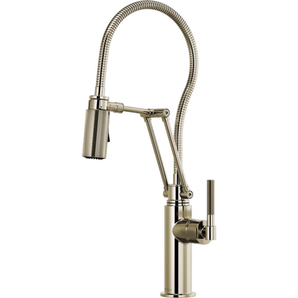 GRIFO DE COCINA BRIZO LITZE ARTICULADO NÍQUEL CON MANGUERA EXTRAÍBLE PULL-DOWN