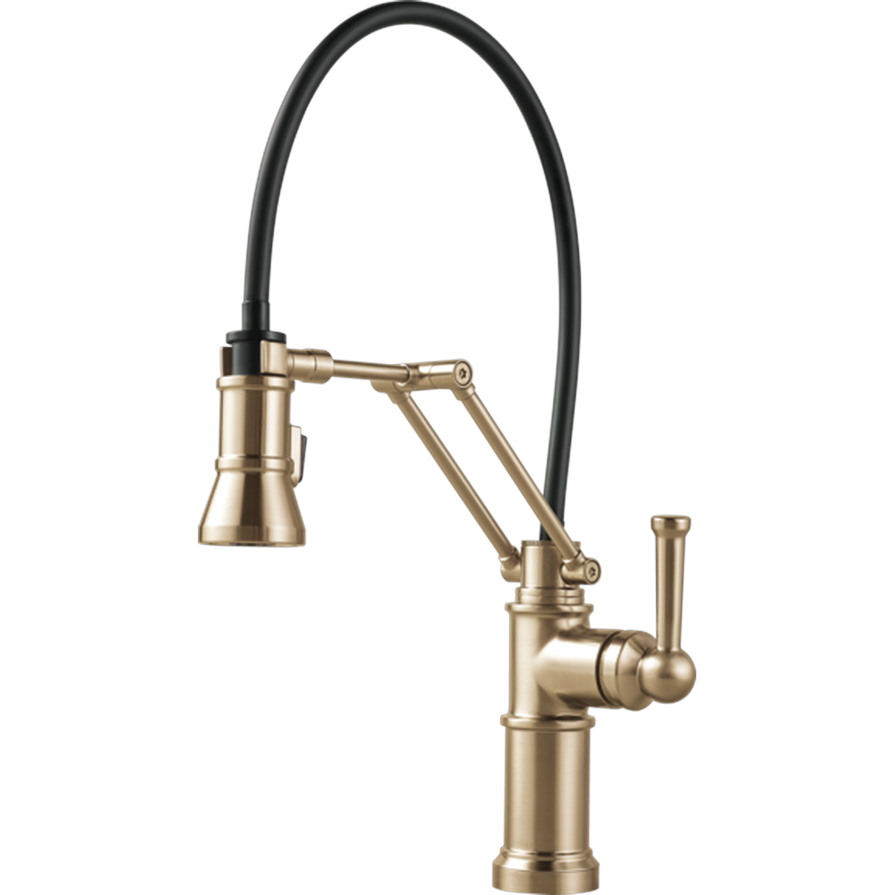 GRIFO DE COCINA MONOMANDO ARTICULADO BRIZO ARTESSO DORADO CON PULL-DOWN