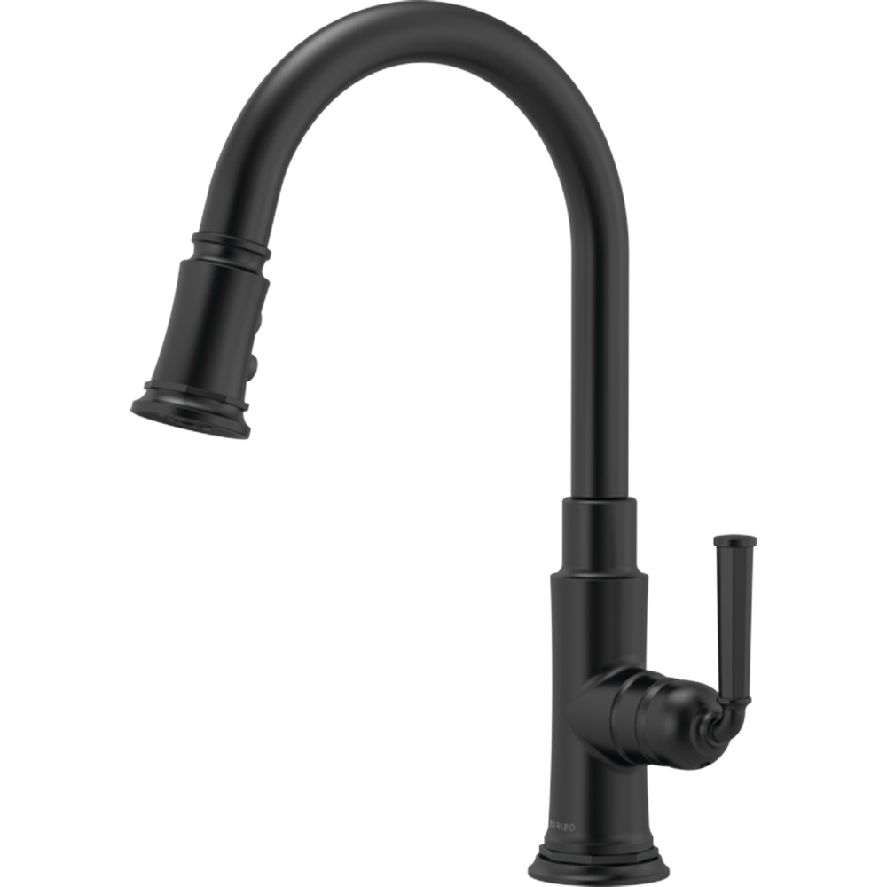 GRIFO DE COCINA MONOMANDO BRIZO ROOK NEGRO MATE SACA-ROCIADOR
