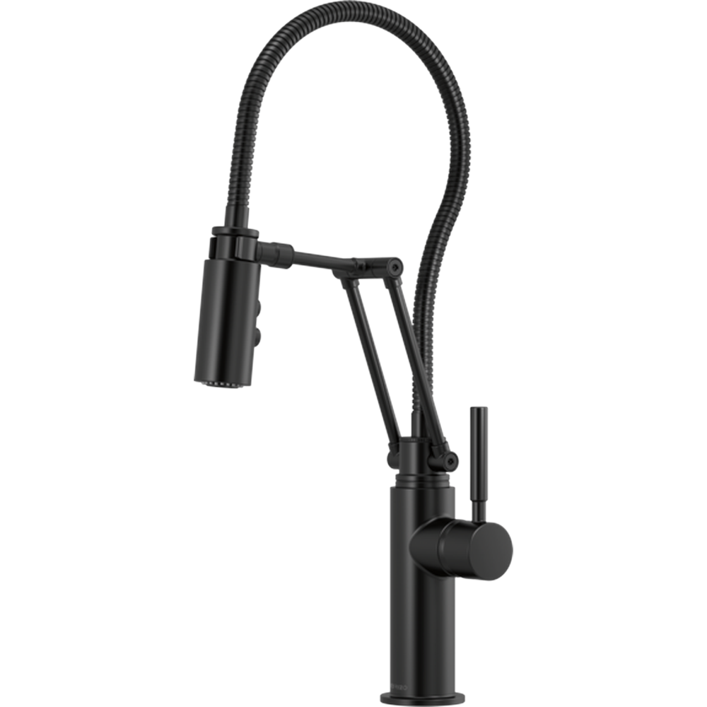 GRIFO MONOMANDO COCINA BRIZO SOLNA NEGRO CON SMARTTOUCH Y BRAZO ARTICULADO