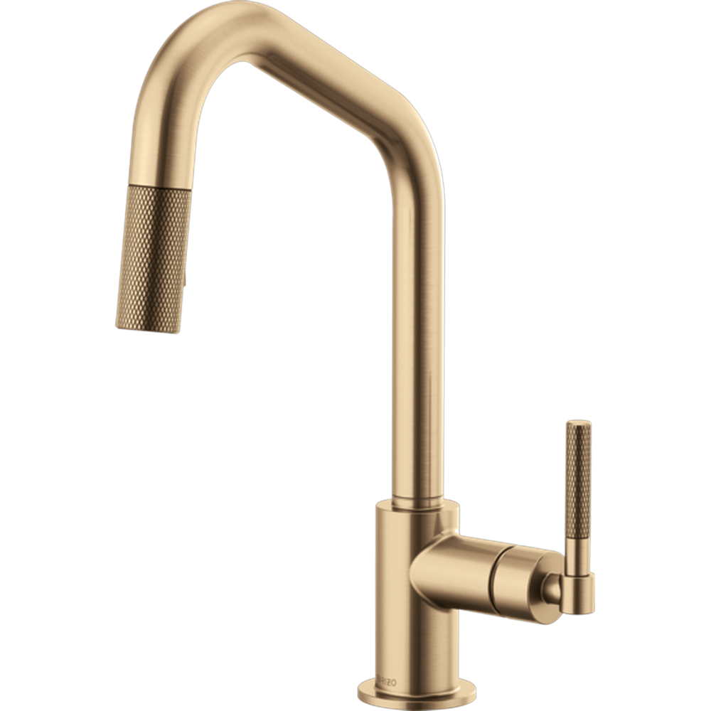 GRIFO COCINA MONOMANDO BRIZO LITZE CAÑO ANGULADO DORADO
