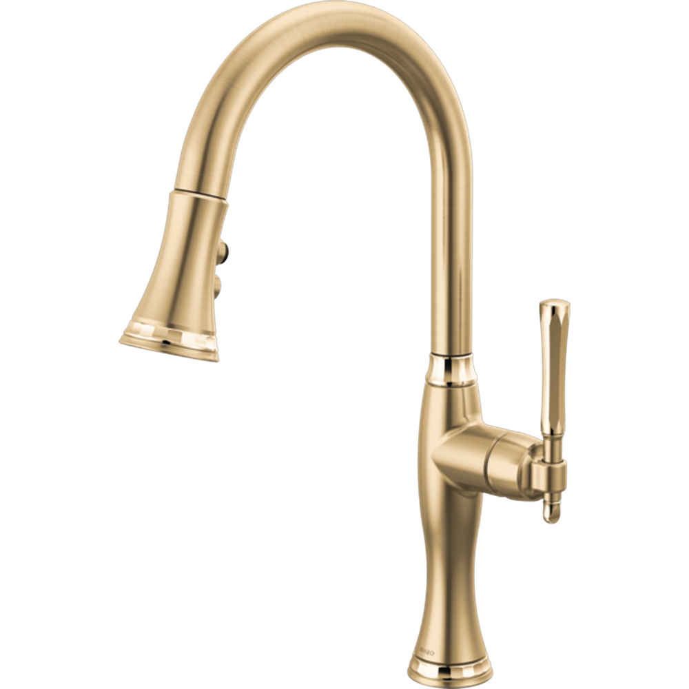 GRIFO COCINA PULL-DOWN BRIZO TULHAM ORO PULIDO LUJO