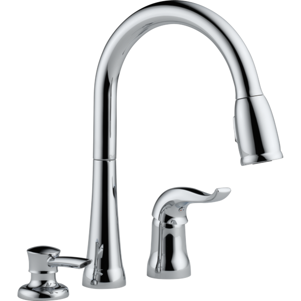 [16970-SD-DST] GRIFO COCINA DELTA KATE CROMADO MONOMANDO PULL-DOWN DISPENSADOR JABÓN