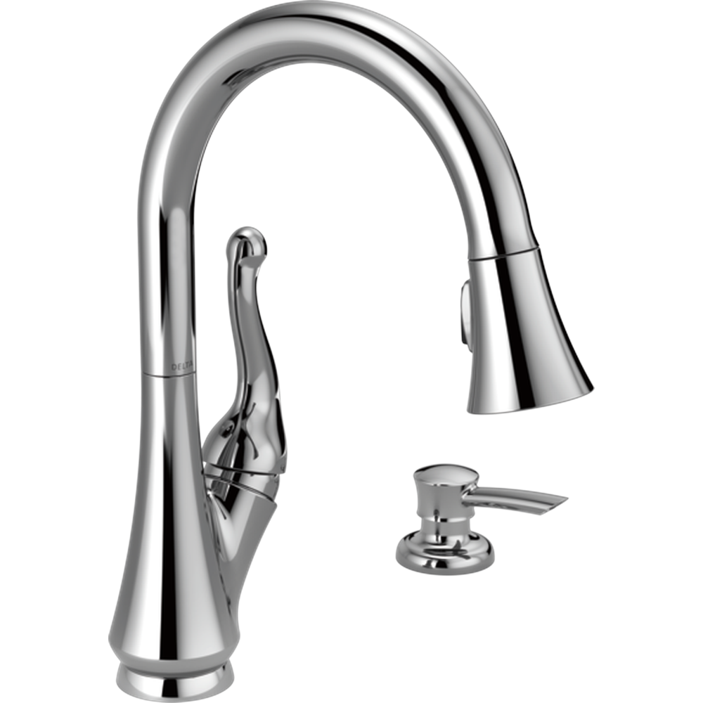 GRIFO COCINA DELTA TALBOTT MONOMANDO EXTRAÍBLE CROMO CON DISPENSADOR